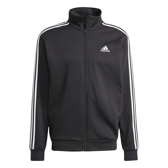 Adidas-Tuta-Basic-3-Stripes-Fleece-Black-White-Abbigliamento-Tempo-Libero-Uomo