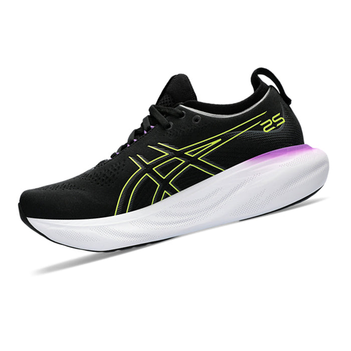 Asics-Gel-Nimbus-25-Black-Glow-Yellow-Scarpa-da-Running-Donna