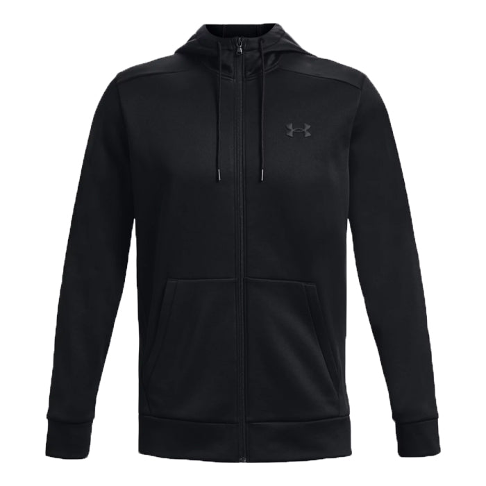Fleece-FZ-Hoodie-Under-Armour-Black-Abbigliamento-Tempo-Libero-Uomo