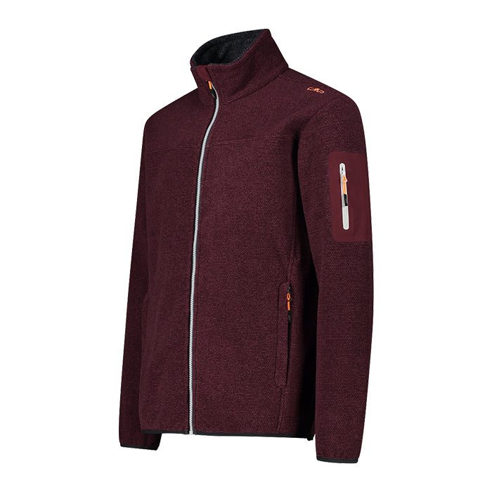 Man-Jacket-Knit-Tech-Jacquard-Burgundy-Giacca-in-Pile-Uomo-CMP