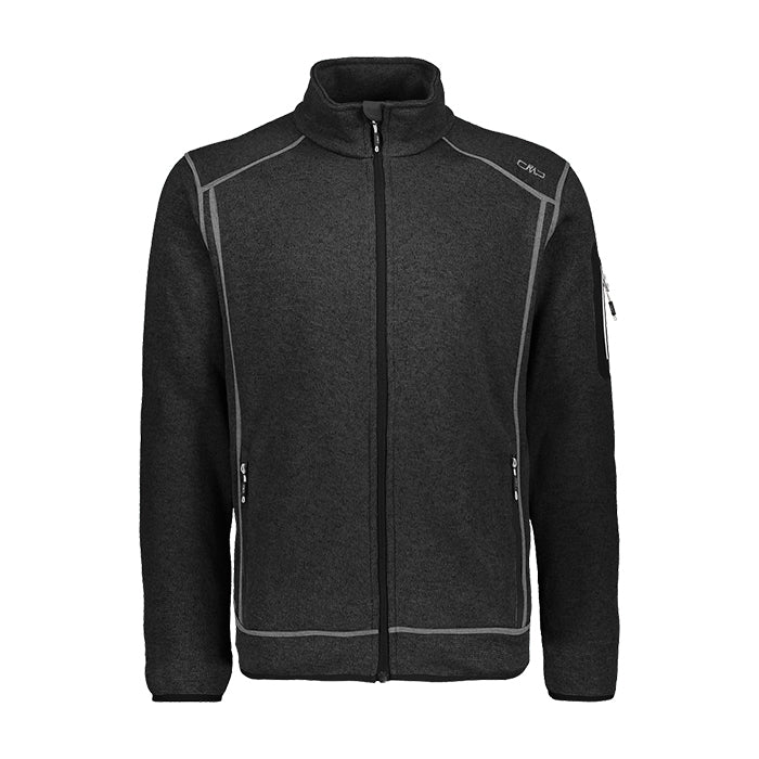 Man-Jacket-Knitted-CMP-Nero-Glacier-Giacca-in-Pile-Uomo