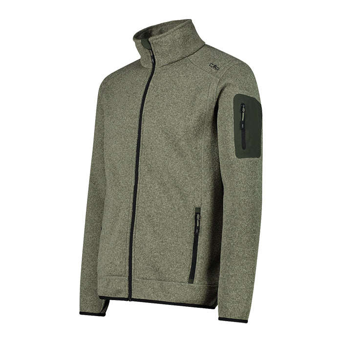 Man-Jacket-Knitted-Kaki-Oil-Green-Giacca-in-Pile-Uomo-CMP