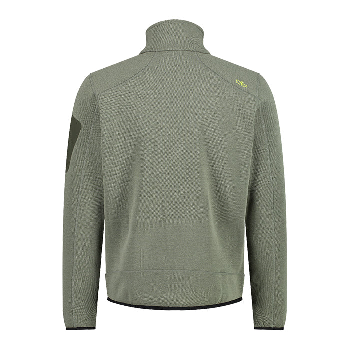 Man-Jacket-Knitted-CMP-Oil-Green-Acido-Giacca-in-Pile-Uomo
