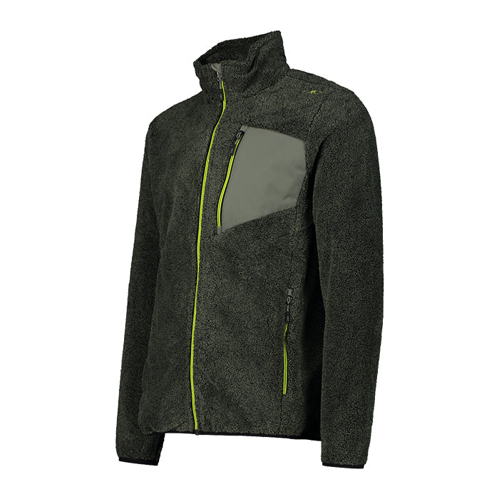 Man-Jacket-Melange-Highloft-Kaki-Acido-Giacca-in-Pile-Uomo-CMP