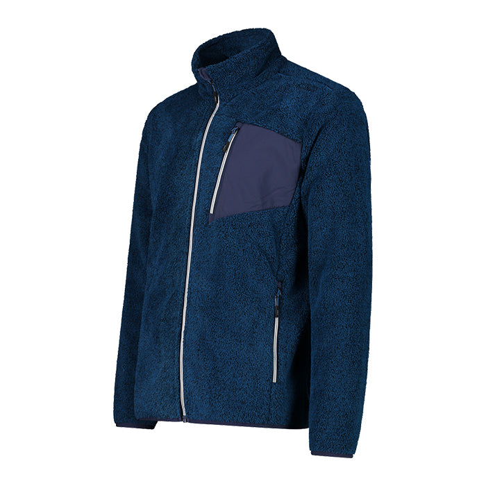 Man-Jacket-Melange-Highloft-Petrol-Blue-Giacca-in-Pile-Uomo-CMP