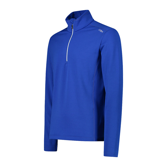 Man-Sweat-Grid-Tech-CMP-Royal-Bianco-Pile-Lupetto-da-Uomo
