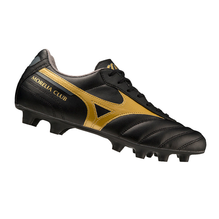 Morelia-II-Club-Mizuno-Nero-Oro-Scarpa-da-Calcio-Uomo