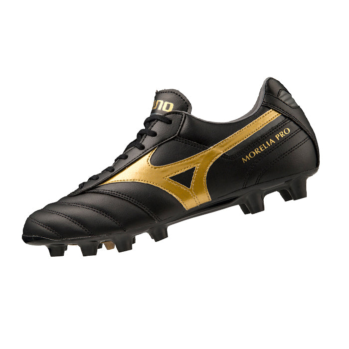 Morelia-II-Pro-Mizuno-Nero-Oro-Scarpa-da-Calcio-Uomo