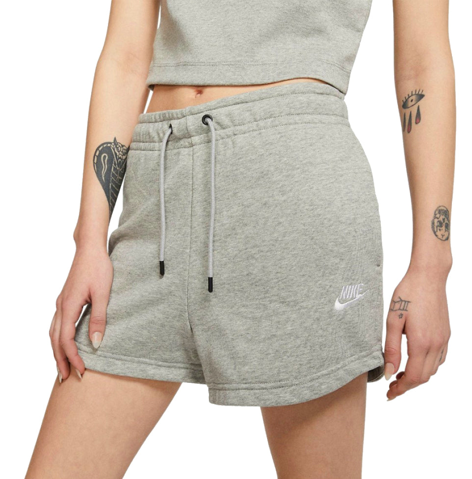 Nike-Sportswear-Essential-Flc-Hr-Short-Ft-Dark-Grey-Heather_White-Tempo-Libero-Donna