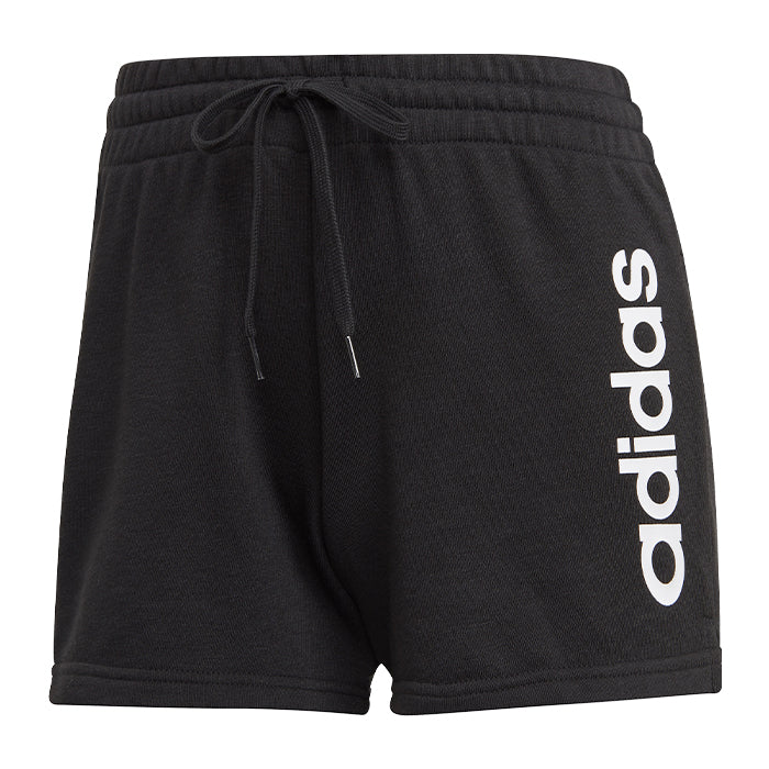 Pantaloncini-Adidas-Nero-Adidas-W-Lin-FT-Sho-Black-White-Shorts-Tempo-Libero-Donna