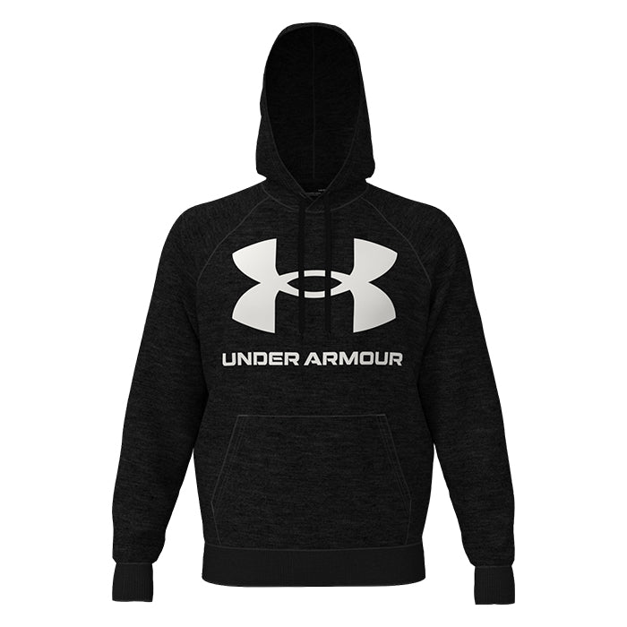 Rival-Fleece-Big-Logo-Hoodie-Under-Armour-Black-Abbigliamento-Tempo-Libero-Uomo