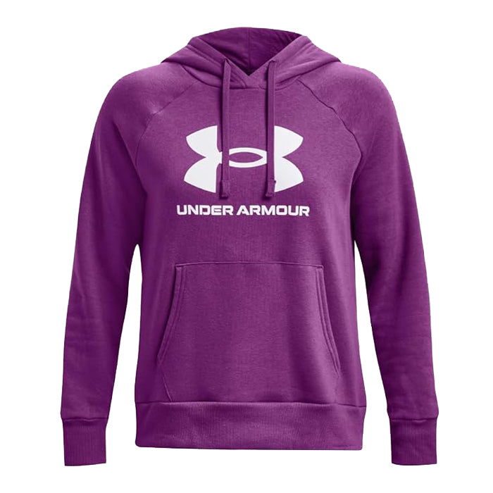 Rival-Fleece-Big-Logo-Hoodie-Under-Armour-Cassis-Abbigliamento-Tempo-Libero-Donna