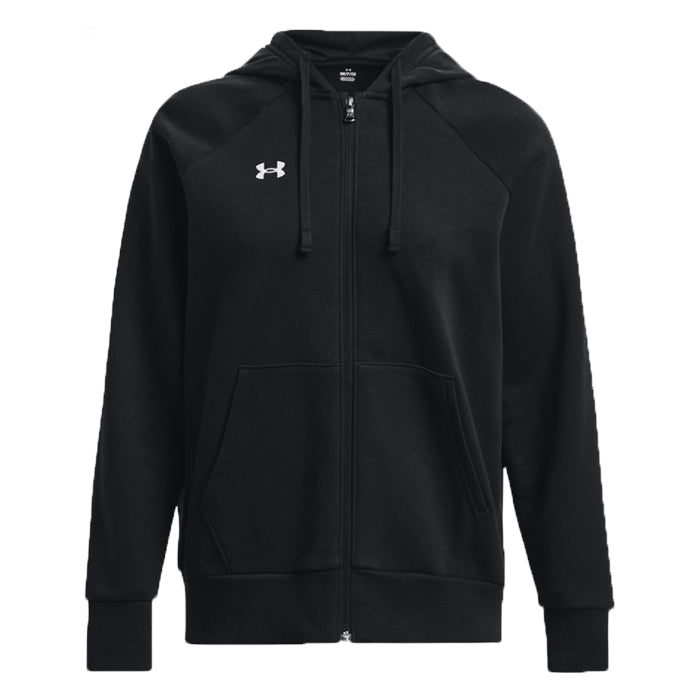 Rival-Fleece-FZ-Hoodie-Under-Armour-Black-Abbigliamento-Tempo-Libero-Donna