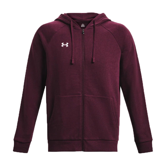 Rival-Fleece-FZ-Hoodie-Under-Armour-Dark-Maroon-Abbigliamento-Tempo-Libero-Uomo
