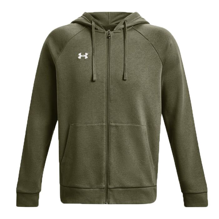 Rival-Fleece-FZ-Hoodie-Under-Armour-Marine-OD-Green-Abbigliamento-Tempo-Libero-Uomo