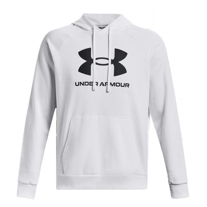 Rival-Fleece-Logo-Hoodie-Under-Armour-White-Abbigliamento-Tempo-Libero-Uomo
