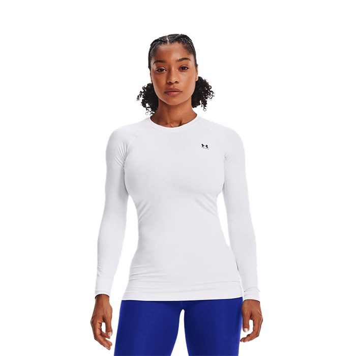 Under Armour UA ColdGear Authentics Crew White maglia termica Donna 1368701 100