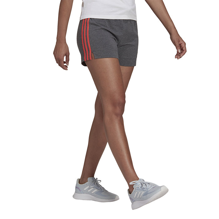 W-3S-SJ-Sho-Adidas-Short-3-Stripes-Adidas-Dark-Grey-Heather-Semi-Turbo-Short-Tempo-Libero-Donna