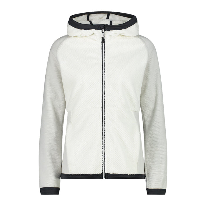 Woman-Jacket-Fix-Hood-CMP-Bianco-Gesso-Giacca-da-Sci-Donna