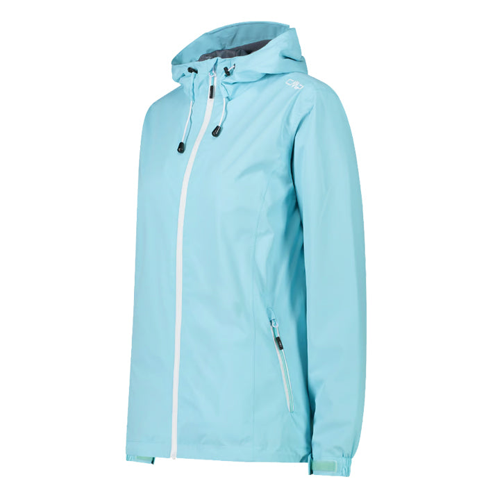 Woman-Jacket-Snaps-Hood-Acqua-Giacca-Impermeabile-Donna-CMP
