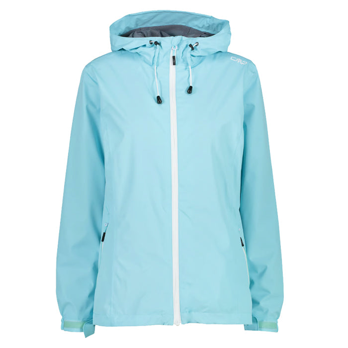 Woman-Jacket-Snaps-Hood-CMP-Acqua-Giacca-Impermeabile-Donna
