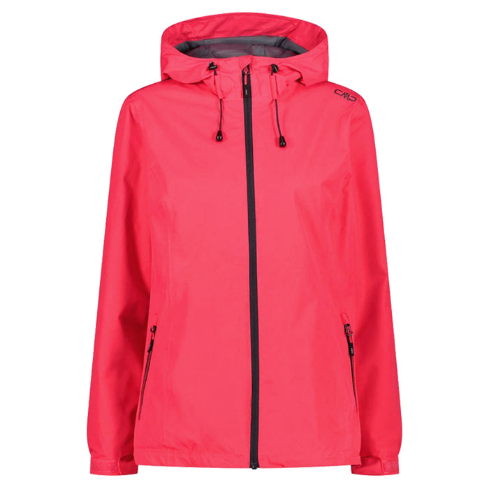 Woman-Jacket-Snaps-Hood-CMP-Fragola-Giacca-Impermeabile-Donna