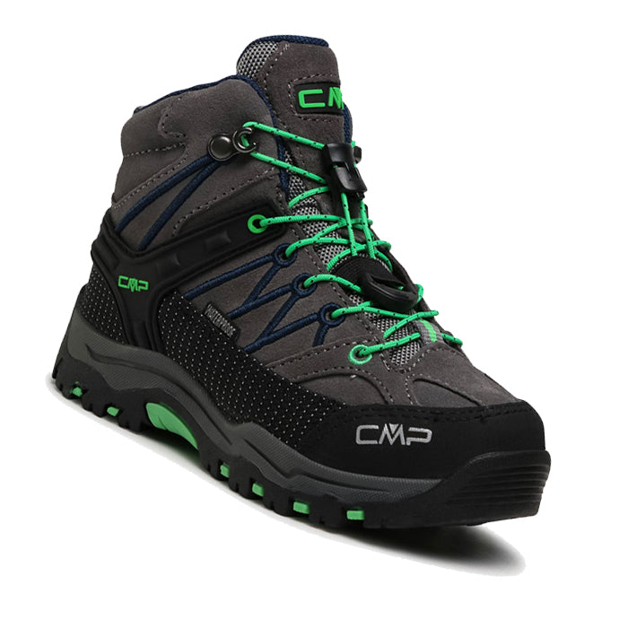 CMP-Rigel-Mid--Graffite-Verde-Fluo-Scarpa-da-Trekking-Bambino