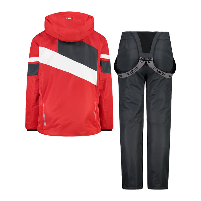 CMP Tuta Sci Bambino Giacca e Pantalone Rosso Nero Bianco Completo da Sci Bambino 8059342522