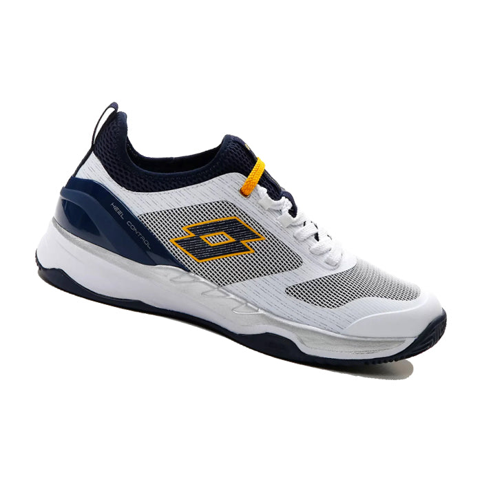 Clay-Mirage-Lotto-Mirage-200-CLY-All-White-Navy-Blue-Saffron-Scarpa-da-Tennis-Uomo