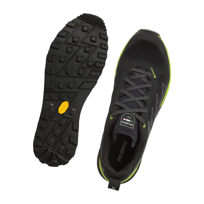 Croda-Nera-Tech-GTX-Dolomite-Dolomite-Scarpe-Uomo-Black-Lime-Green-Scarpa-da-Trekking-bassa-Uomo