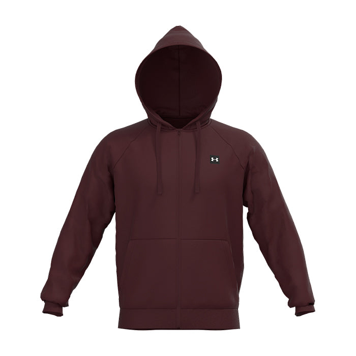 Rival-Fleece-FZ-Hoodie-Under-Armour-Rosso-Scuro-Felpa-Tempo-Libero-Uomo