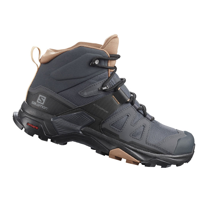 Salomon X Ultra 4 Mid GTX Ebony/Mocha Mousse/Almond Cream Scarpa da Trekking alta Donna 193128569