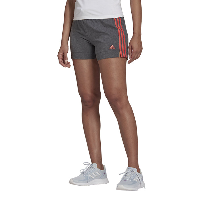 Adidas-W-3S-SJ-Sho-Dark-Grey-Heather-Semi-Turbo-Short-3-Stripes-Adidas-Short-Tempo-Libero-Donna