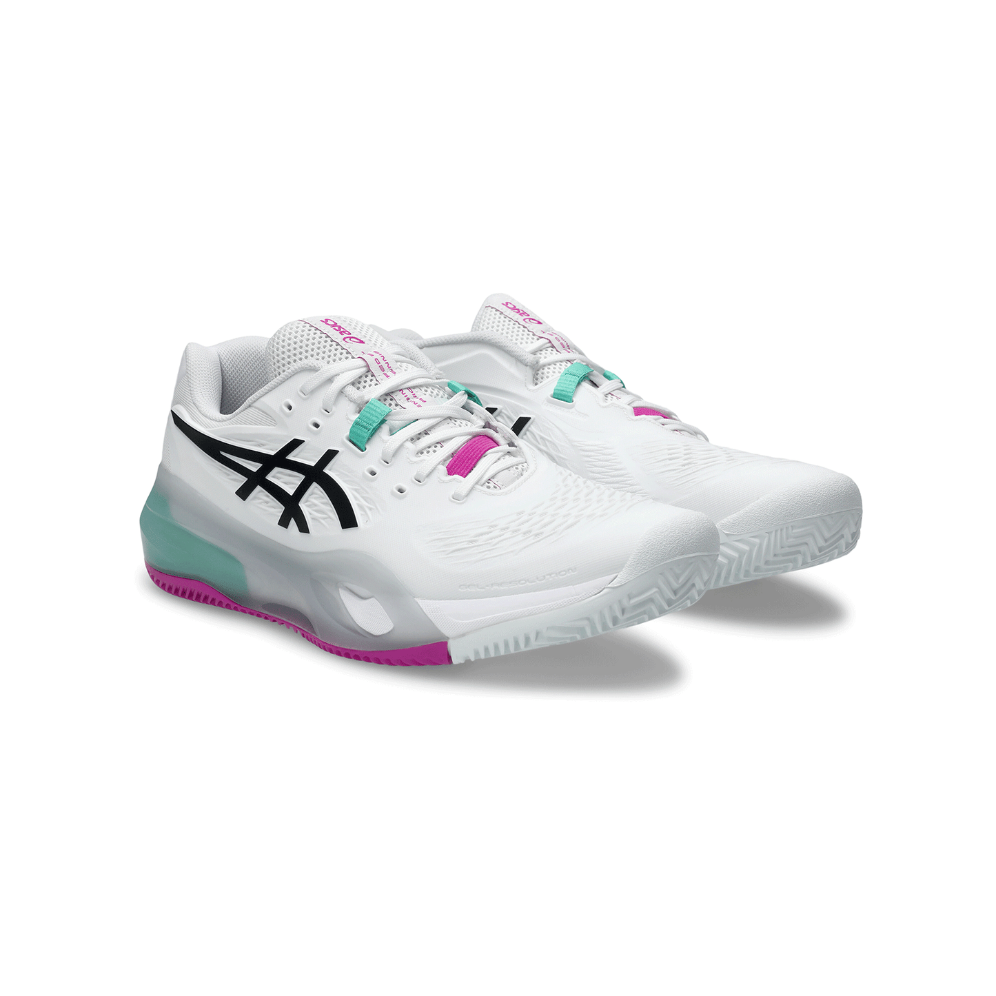 Scarpa da tennis Uomo Asics Gel-resolution X White-Aurora green angle