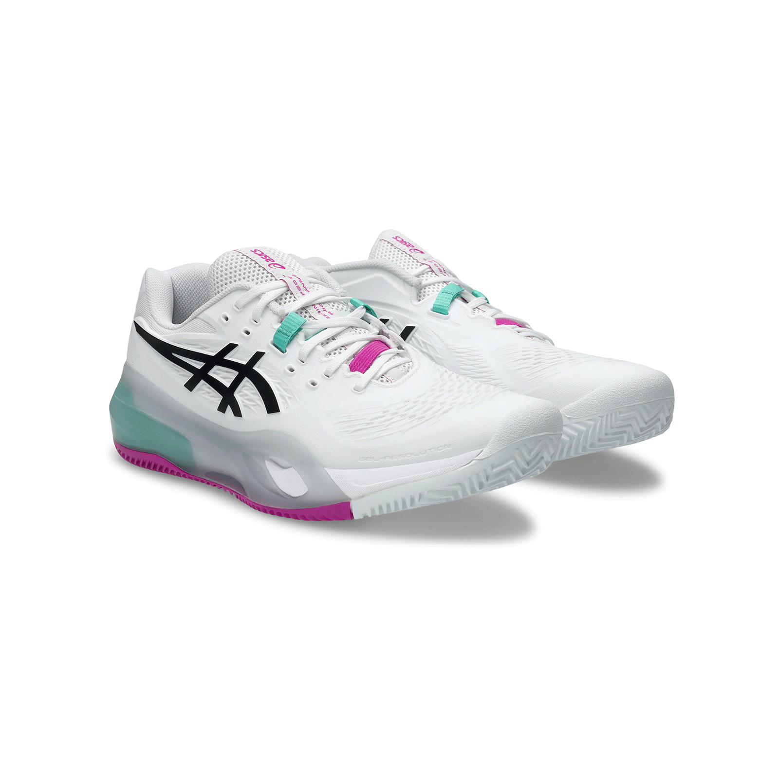 Scarpa da tennis Uomo Asics Gel-resolution X White-Aurora green angle