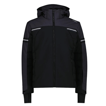 Giacca-da-Sci-Uomo-Grey-Black-Man-Jacket-Zip-CMP-Hood-35W0087-U901