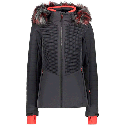 Giacca-da-sci-Donna-Woman-Jacket-Zip-Hood-CMP-Nero-30W0666-U901