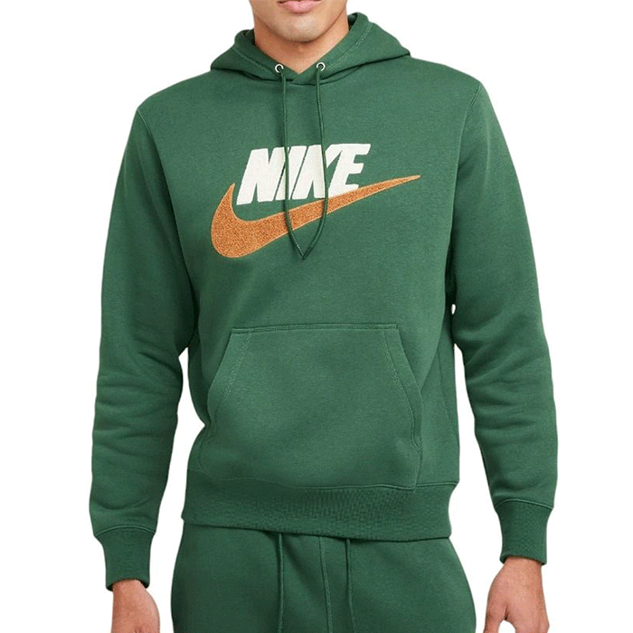 Nike-Felpa-con-cappuccio-Verdone-Uomo-club-fleece-FN3104-323