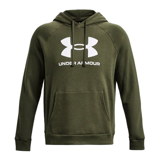 Rival-Fleece-Logo-Hoodie-Under-Armour-Marine-Od-Green-Abbigliamento-Tempo-Libero-Uomo