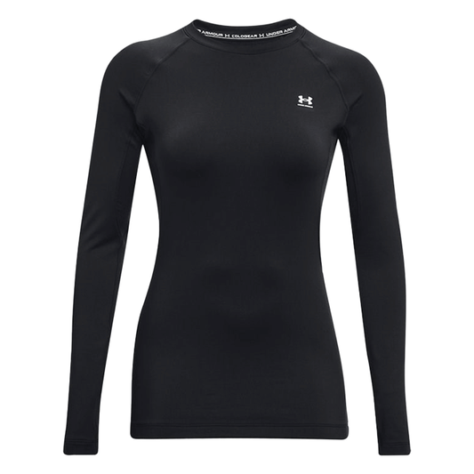 UA-CG-ARMOUR-FITTED-CREW-Under-Armour-Black-maglia-termica-Donna-1368701-001