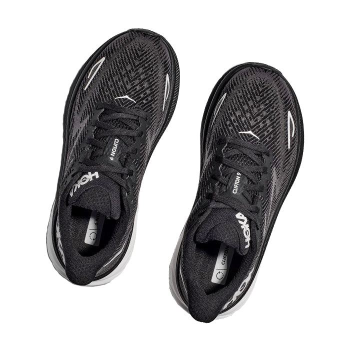 Hoka Clifton 9 Negro Blanco Mujer 1127896 BWHT